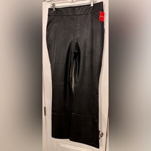 Spanx- Black leather-like Flare Pants- size 1X, New with tags